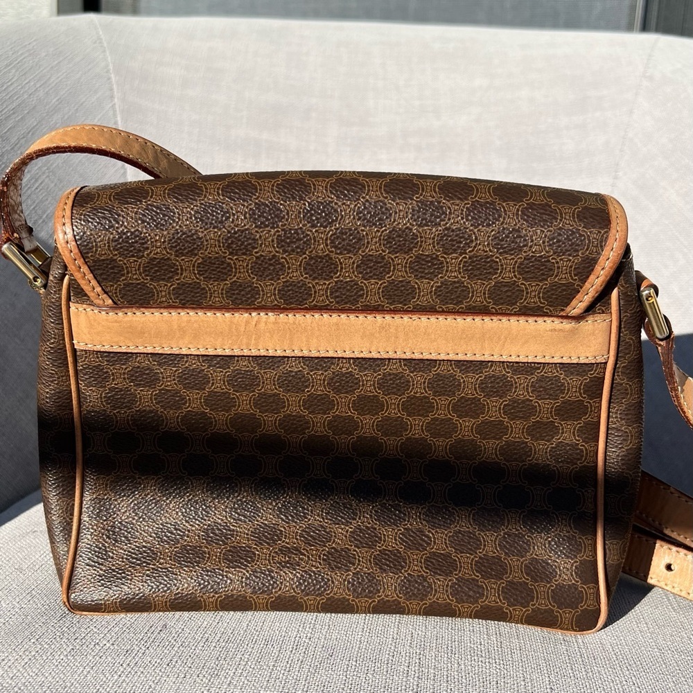 CELINE Macadam Shoulder Bag Brown Vintage - Picture 3 of 10